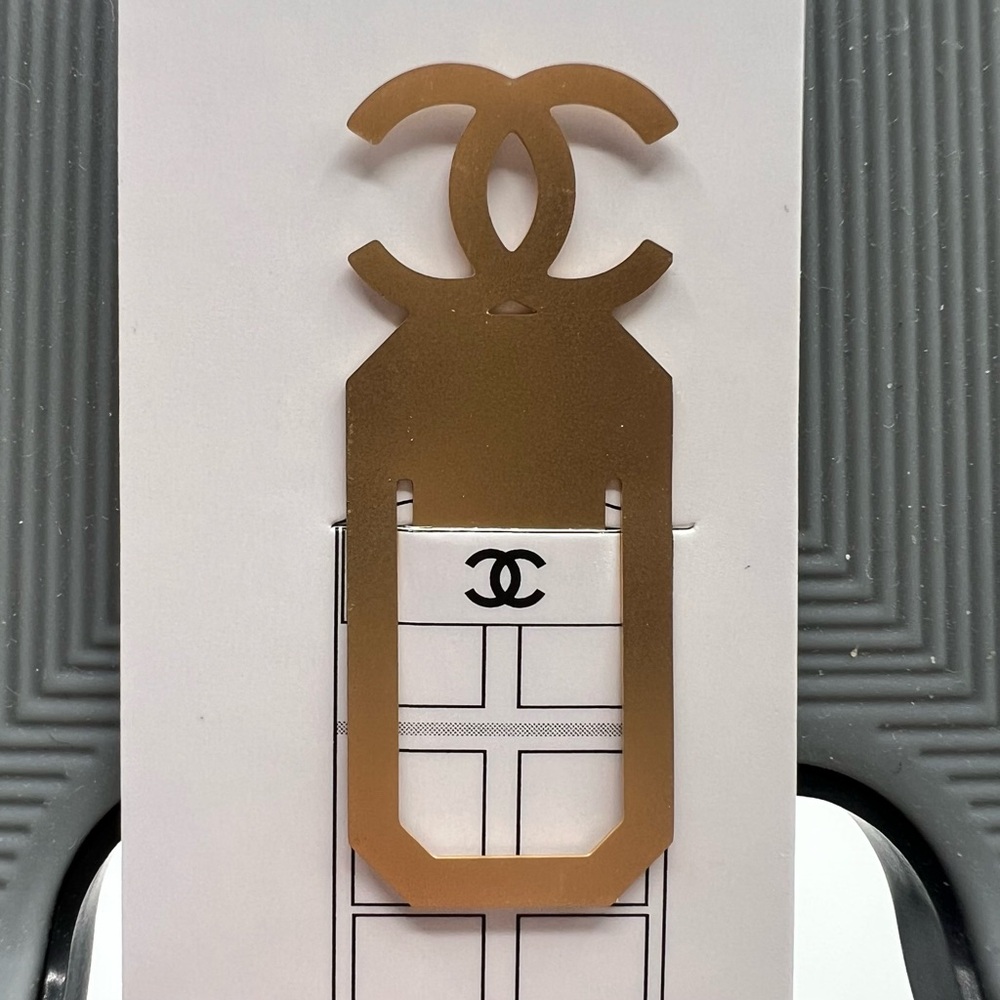 New CHANEL Gold Logo Bookmark